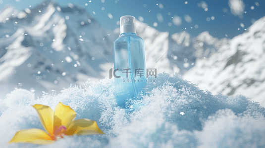 雪花喷雾背景图片_白色场景化妆品喷雾的背景