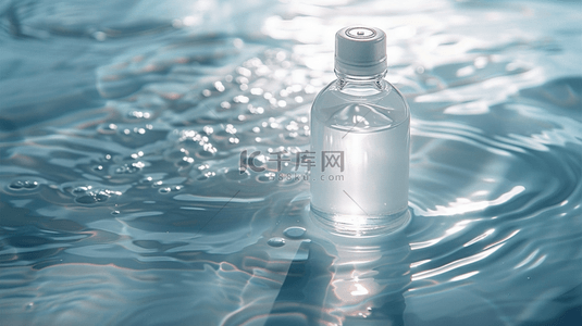纯净水背景图片_简约瓶装水光水纹纯净水的背景