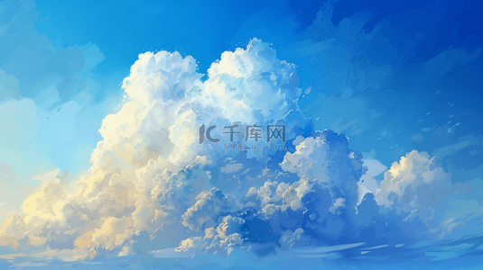 蓝色渐变云朵背景图片_蓝色渐变梦幻唯美云朵的背景