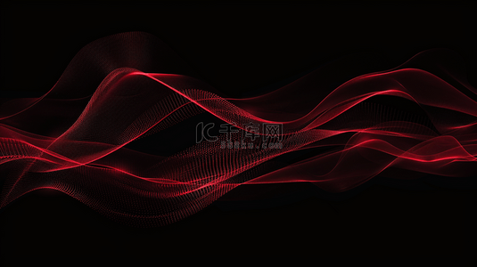 波浪线不规则背景图片_抽象的黑色背景上有红色波浪背景