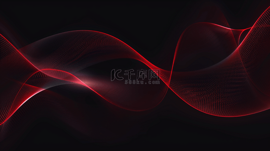 红色波浪背景图片_抽象的黑色背景上有红色波浪背景