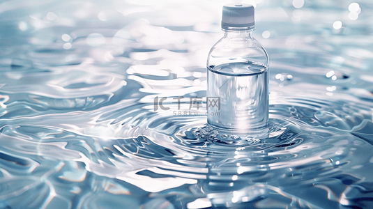 纯净水背景图片_简约瓶装水光水纹纯净水的背景