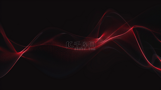 细小波浪线背景图片_抽象的黑色背景上有红色波浪背景