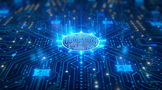 智能科技背景图片_蓝色科技智能数据纹路指纹的背景