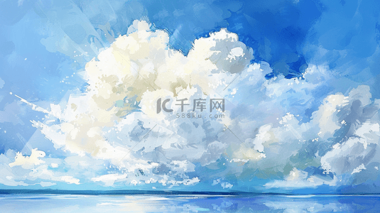 太阳天空白云背景图片_蓝色白云太阳阳光风格的背景