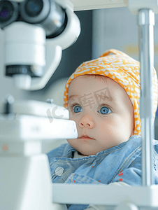 仪器检测摄影照片_正在进行视力检测的宝宝