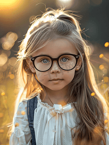 戴眼镜的小女孩