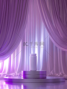 精致浪漫紫色护肤品展示台的背景
