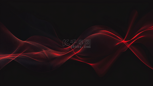 波浪线不规则背景图片_抽象的黑色背景上有红色波浪背景