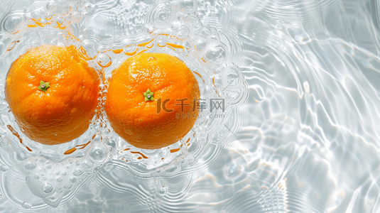 橘子水波光合成创意素材背景