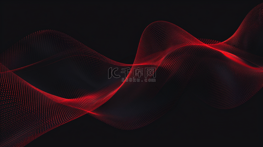 红色波纹背景图片_抽象的黑色背景上有红色波浪背景