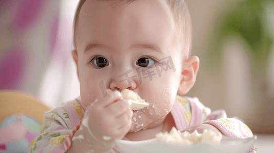 正在吃饭的婴儿摄影7