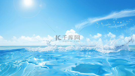 拒绝浪费水资源背景图片_清澈湛蓝的海水背景3