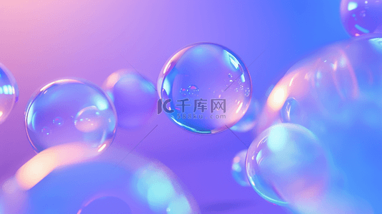 紫色场景气泡晶莹圆球的背景