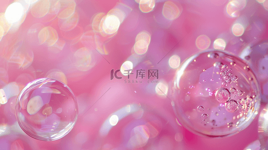 粉色气泡背景背景图片_粉色阳光照射下气泡泡沫的背景