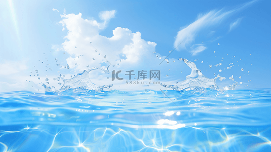 清澈湛蓝的海水背景9