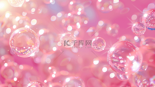 粉色系展会背景图片_粉色阳光照射下气泡泡沫的背景