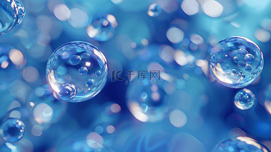 彩色空间气泡泡沫晶莹剔透的背景