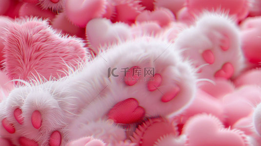 露爪子的猫背景图片_爪子肉垫粉色合成创意素材背景
