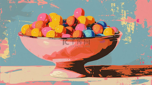糖果屋里的糖果背景图片_糖果透明碗合成创意素材背景