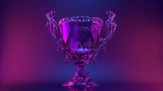 紫色水晶奖杯合成创意素材背景