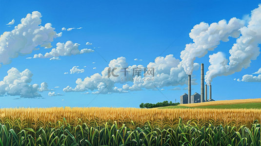 工厂烟雾绘画合成创意素材背景