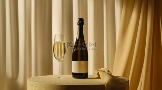 倾倒的酒杯背景图片_酒杯香槟优雅合成创意素材背景