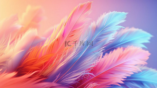 彩色羽毛美丽合成创意素材背景