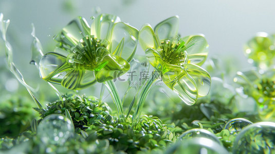 植物花朵晶莹合成创意素材背景