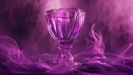奖杯背景素材背景图片_紫色水晶奖杯合成创意素材背景
