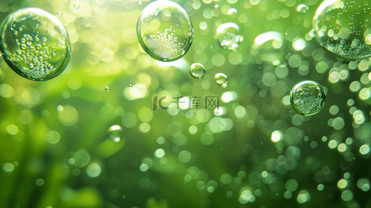 绿色水简约背景图片_绿色水里气泡透亮的背景
