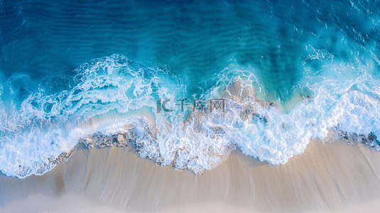 度假海浪背景图片_夏季海边沙滩海浪休闲背景