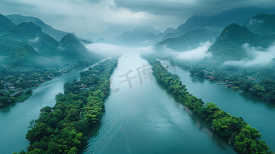 航拍壮观的河流大自然景观照片