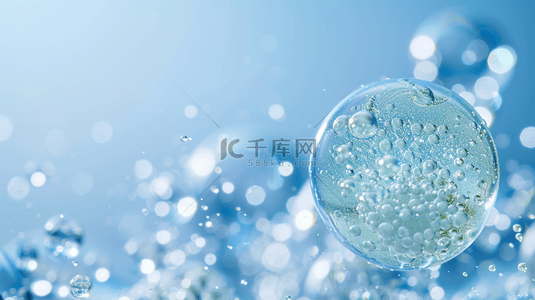 晶体背景图片_浅蓝色水晶晶体泡沫气泡的背景