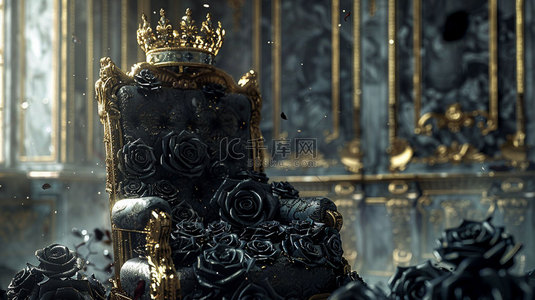 黑色玫瑰写实背景图片_黑色玫瑰皇冠合成创意素材背景