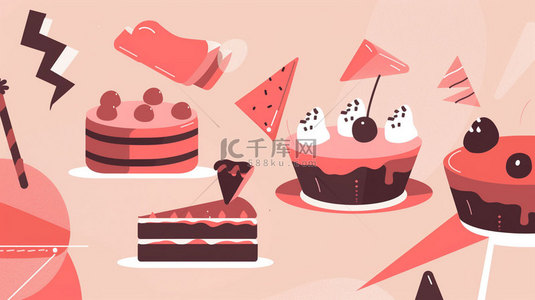 蛋糕素材背景图片_卡通蛋糕美味合成创意素材背景