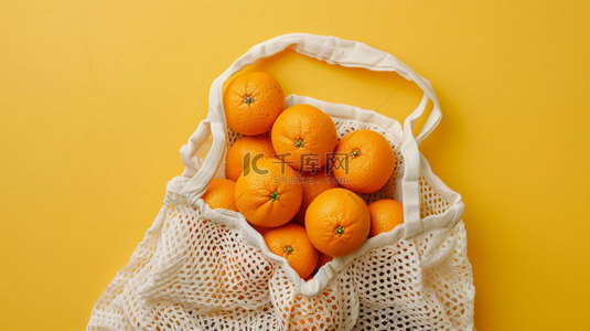 橘子背景图片_网袋橘子简约合成创意素材背景