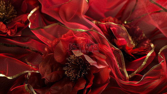 红色花朵背景背景图片_红色花朵优雅合成创意素材背景