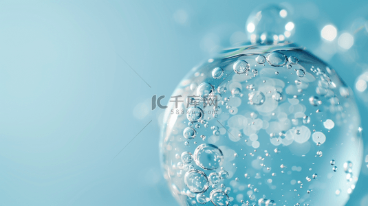 手托着泡沫背景图片_浅蓝色水晶晶体泡沫气泡的背景