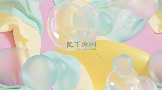 气泡漂浮透明合成创意素材背景