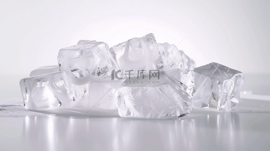 晶体logo背景图片_白色简约场景方形冰块晶体的背景