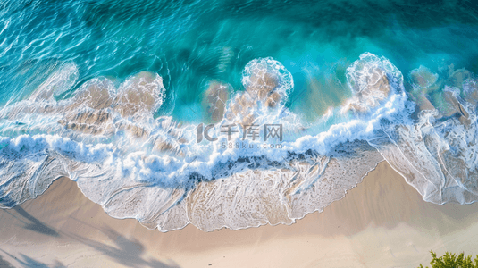 夏季海边沙滩海浪休闲背景