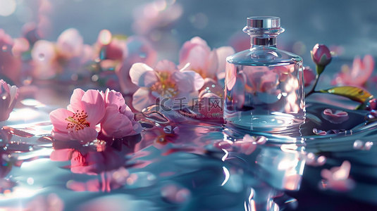 鲜花香水水面合成创意素材背景