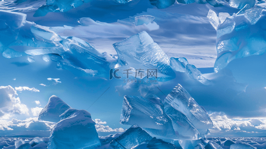 艺术风格背景背景图片_晶莹唯美冰块的背景