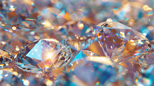 彩光晶体钻石闪闪的背景