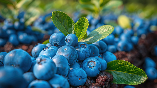 采摘蓝莓的蓝莓种植园摄影照片