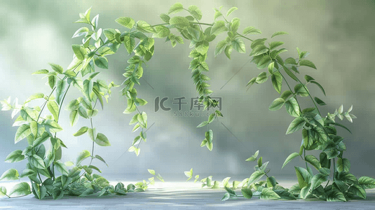 边框背景图片_绿色植物叶子装饰边框背景