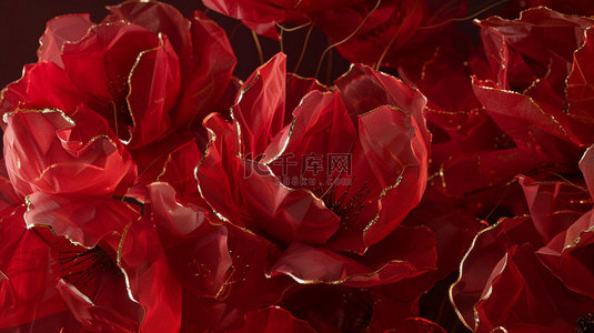 红色花朵背景背景图片_红色花朵优雅合成创意素材背景