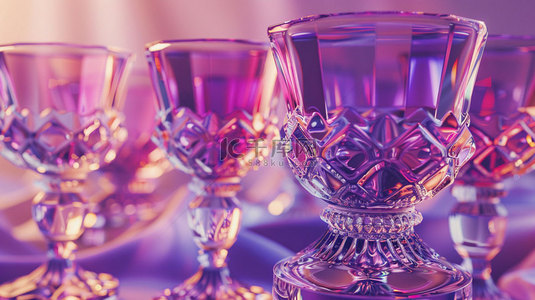 紫色水晶奖杯合成创意素材背景