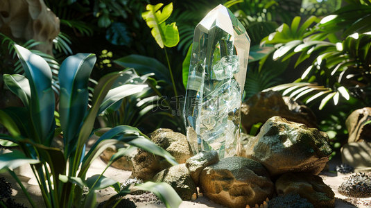 背景花园背景图片_花园植物水晶合成创意素材背景